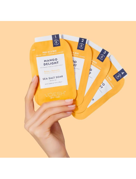 Voesh Pedi In A Box Deluxe 4 Step Mango Delight Набор для педикюра делюкс 