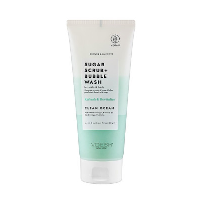 Voesh Sugar Scrub & Bubble Wash For Scalp and Body Clean Ocean Цукровий скраб для шкіри голови та тіла "Чистий океан"