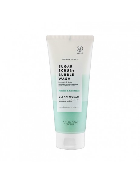 Voesh Sugar Scrub & Bubble Wash For Scalp and Body Clean Ocean Сахарный скраб для кожи головы и тела 