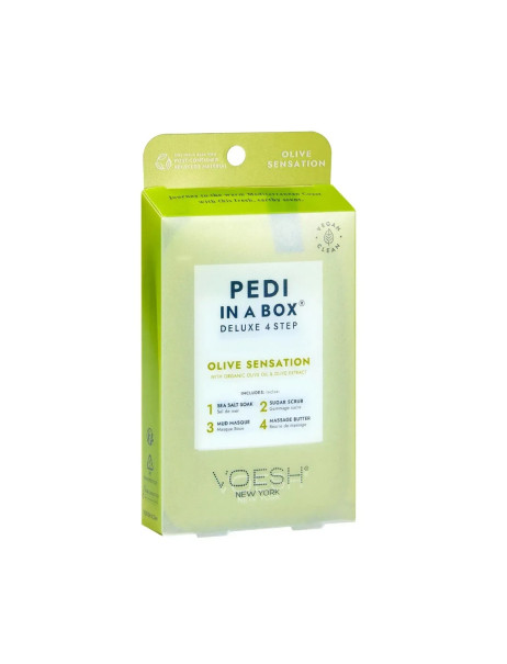 Voesh Pedi In A Box Deluxe 4 Step Olive Sensation Набор для педикюра делюкс 