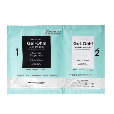 Voesh AvryBeauty Gel-Ohh! Jelly Spa Bath Tea Tree Peppermint Спа набір желейна ванна "Чайне дерево та м'ята перцева"