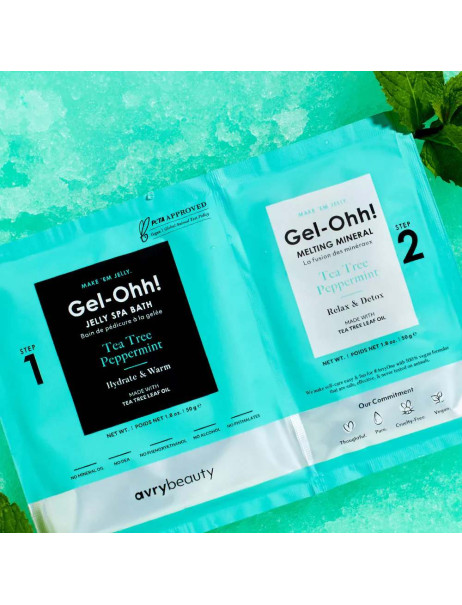 Voesh AvryBeauty Gel-Ohh! Jelly Spa Bath Tea Tree Peppermint Спа набор желейная ванна 