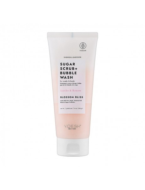 Voesh Sugar Scrub & Bubble Wash For Scalp and Body Blossom Bliss Сахарный скраб для кожи головы и тела 