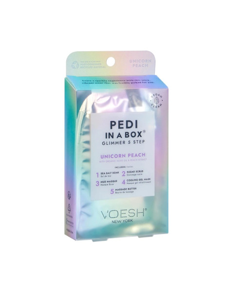 Voesh Pedi In A Box Glimmer 5 Step Unicorn Peach Набор для спа-педикюра 5 шагов 