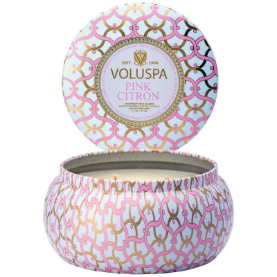 Voluspa Maison Blanc Pink Citron 2 Wick Maison Tin Candle Ароматическая свеча