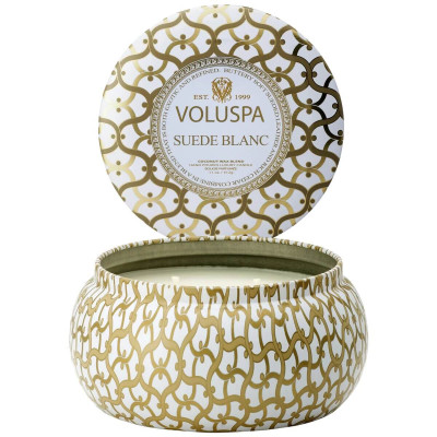 Voluspa Maison Blanc Suede Blanc 2 Wick Maison Tin Candle Ароматическая свеча
