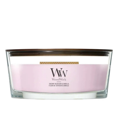 WoodWick Cherry Blossom & Vanilla Ellipse Ароматическая свеча с ароматом цветущей вишни и ванили Эллипс
