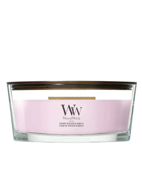WoodWick Cherry Blossom & Vanilla Ellipse Ароматическая свеча с ароматом цветущей вишни и ванили Эллипс