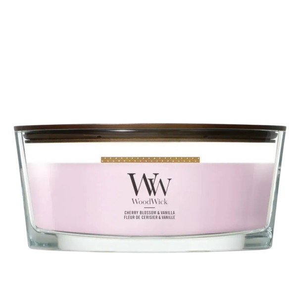 WoodWick Cherry Blossom & Vanilla Ellipse Ароматическая свеча с ароматом цветущей вишни и ванили Эллипс