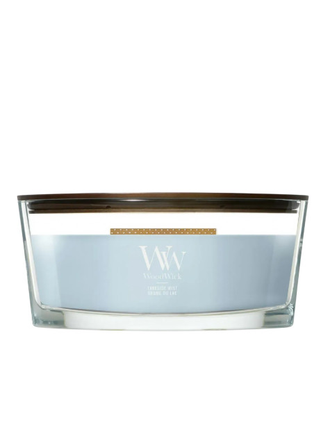 WoodWick Lakeside Mist Ellipse Ароматическая свеча с ароматом свежести и чистоты Эллипс