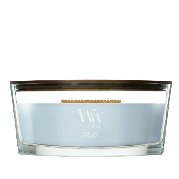 WoodWick Lakeside Mist Ellipse Ароматическая свеча с ароматом свежести и чистоты Эллипс