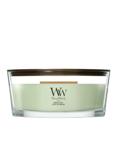 WoodWick Matcha Zest Ellipse Ароматическая свеча с ароматом цитрусовых и зелёного чая Эллипс