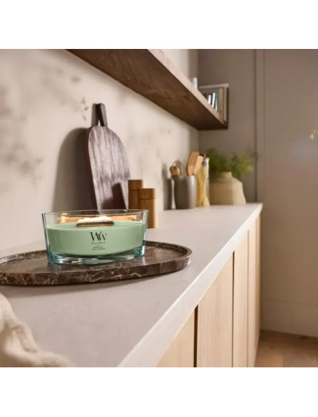 WoodWick Matcha Zest Ellipse Ароматическая свеча с ароматом цитрусовых и зелёного чая Эллипс