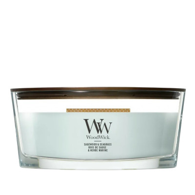 WoodWick Sagewood & Seagrass Ellipse Ароматическая свеча с нотами шалфея, океана и кедра Эллипс