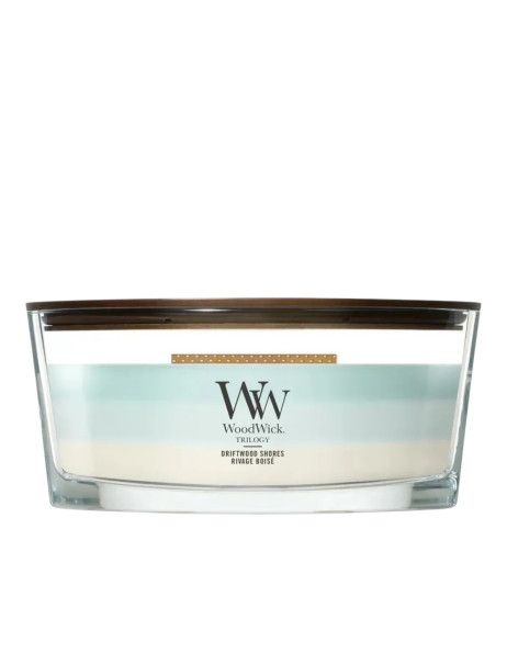 WoodWick Trilogy Driftwood Shores Ellipse Ароматична свічка з тришаровим ароматом Морського узбережжя Еліпс