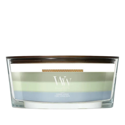 WoodWick Trilogy Verdant Woods Ellipse Ароматическая свеча с трёхслойным ароматом Зелёный лес Эллипс
