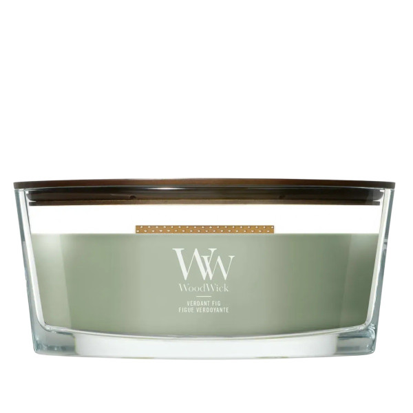 WoodWick Verdant Fig Ellipse Ароматическая свеча с ароматом инжира и кедра Эллипс