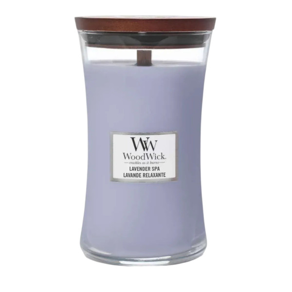 WoodWick Lavender SPA Large Ароматическая свеча с ароматом лаванды и эвкалипта Большая
