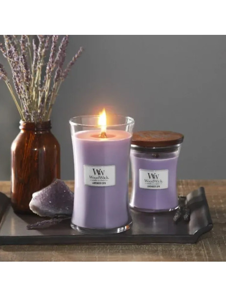 WoodWick Lavender SPA Large Ароматическая свеча с ароматом лаванды и эвкалипта Большая