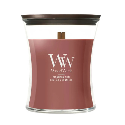 WoodWick Cinnamon Chai Medium Ароматическая свеча с ароматом ванили и корицы Средняя