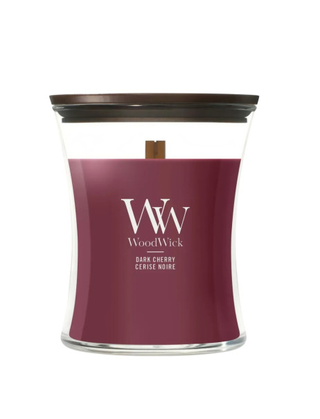 WoodWick Dark Cherry Medium Ароматическая свеча с ароматом тёмной вишни Средняя
