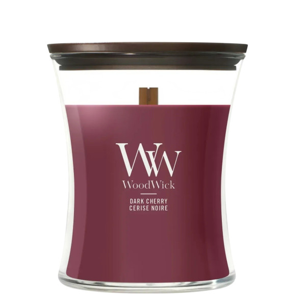 WoodWick Dark Cherry Medium Ароматическая свеча с ароматом тёмной вишни Средняя