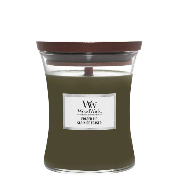 WoodWick Fraser Fir Medium Ароматическая свеча с ароматом свежесрезанной ели Средняя