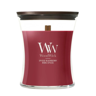 WoodWick Spiced Blackberry Medium Ароматична свічка з ароматом ожини з корицею Середня
