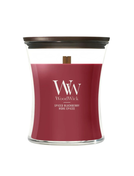WoodWick Spiced Blackberry Medium Ароматична свічка з ароматом ожини з корицею Середня