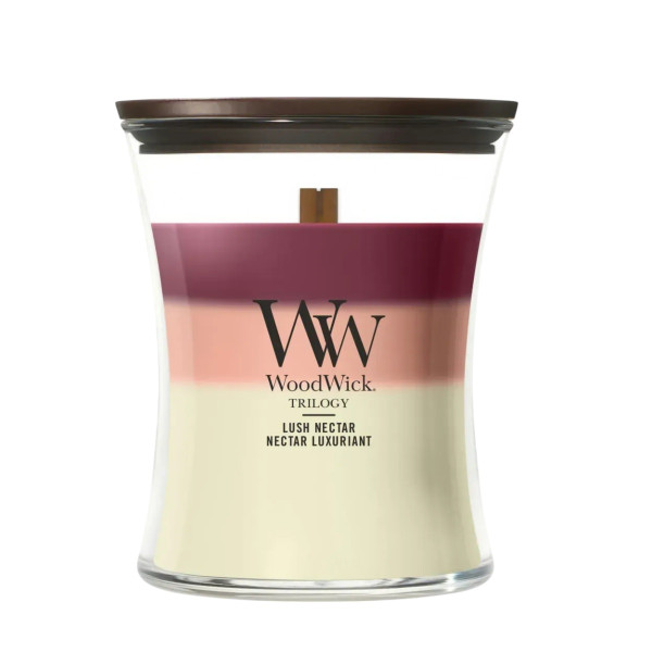 WoodWick Trilogy Lush Nectar Medium Ароматична свічка з тришаровим ароматом Розкішний нектар Середня