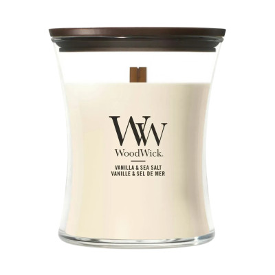 WoodWick Vanilla & Sea Salt Medium Ароматична свічка з ароматом ванілі та морської солі Середня
