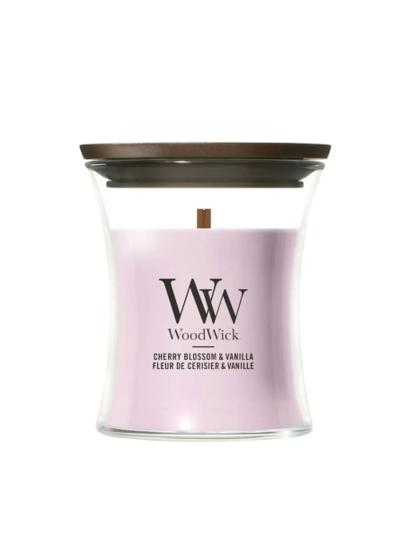 WoodWick Cherry Blossom & Vanilla Mini Ароматическая свеча с ароматом цветущей вишни и ванили Мини