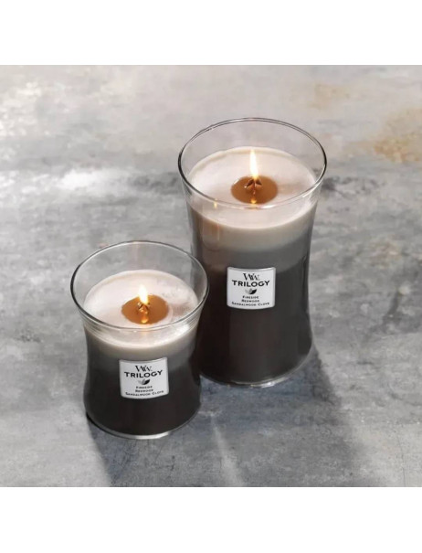 WoodWick Trilogy Warm Woods Medium Ароматична свічка з тришаровим ароматом Середня