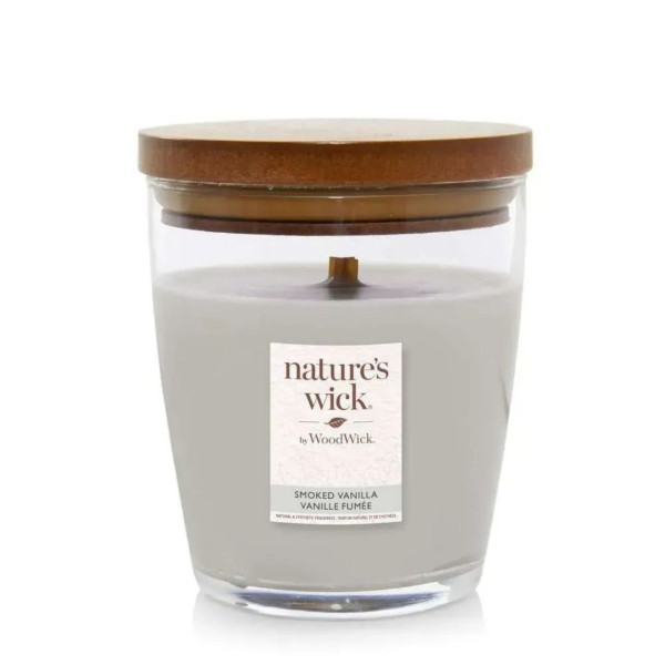 WoodWick Nature’s Wick Smoked Vanilla Medium Ароматична свічка з ароматом димної ванілі Середня