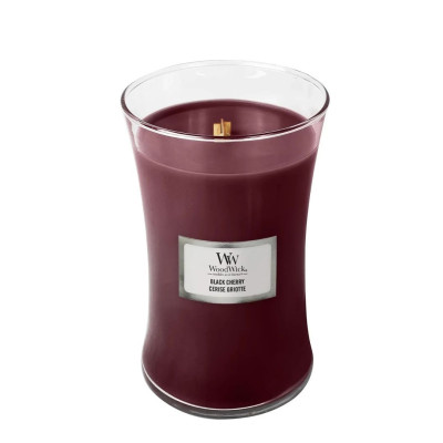 WoodWick Black Cherry Large Ароматическая свеча с ароматом сочной черешни Большая