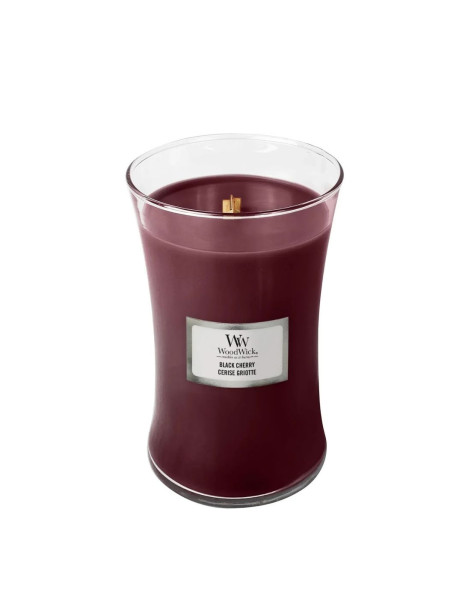 WoodWick Black Cherry Large Ароматическая свеча с ароматом сочной черешни Большая