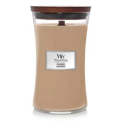 WoodWick Cashmere Large Ароматическая свеча с ароматом айвы, ириса и сандала Большая