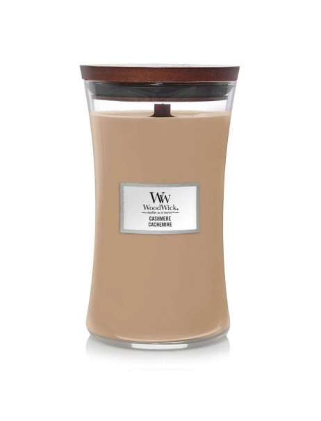 WoodWick Cashmere Large Ароматическая свеча с ароматом айвы, ириса и сандала Большая