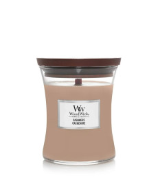 WoodWick Cashmere Medium Ароматична свічка з ароматом айви, ірису та сандалу Середня - Написати відгук