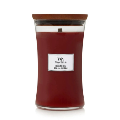 WoodWick Cinnamon Chai Large Ароматическая свеча с ароматом ванили и корицы Большая