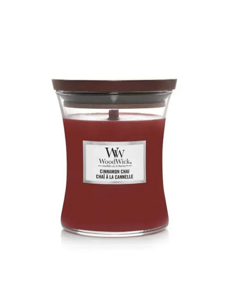 WoodWick Cinnamon Chai Medium Ароматическая свеча с ароматом ванили и корицы Средняя
