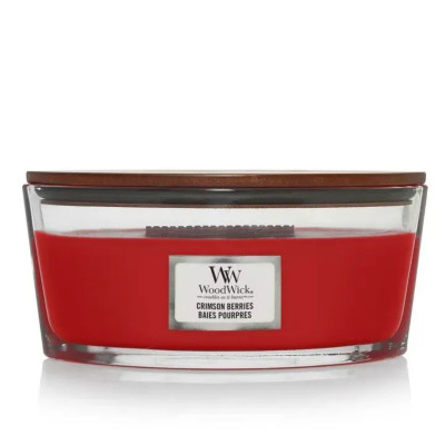 WoodWick Crimson Berries Ellipse Ароматическая свеча с нотами рождественских ягод Эллипс