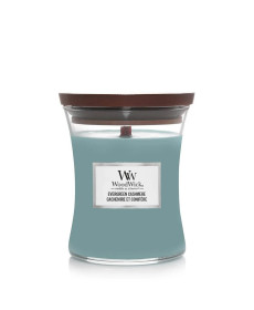 WoodWick Evergreen Cashmere Medium Ароматическая свеча с нотами сосны, свежего воздуха и кашемира Средняя - Написать отзыв