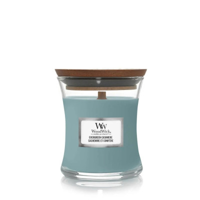WoodWick Evergreen Cashmere Mini Ароматична свічка з нотами сосни, свіжого повітря та кашеміру Міні