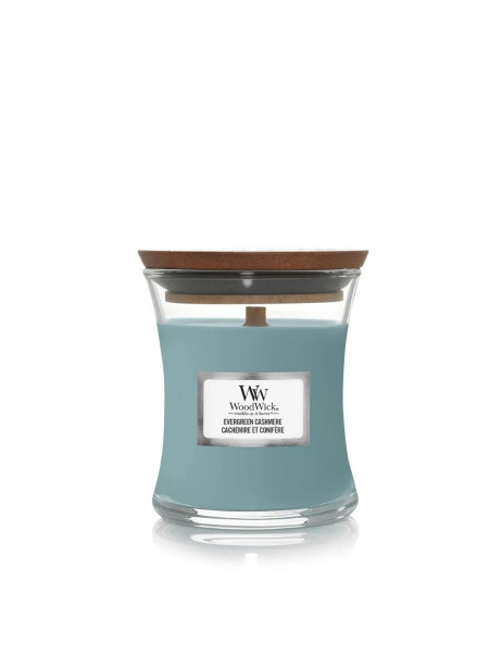 WoodWick Evergreen Cashmere Mini Ароматична свічка з нотами сосни, свіжого повітря та кашеміру Міні