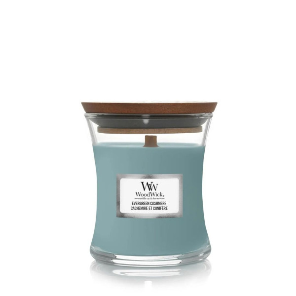 WoodWick Evergreen Cashmere Mini Ароматична свічка з нотами сосни, свіжого повітря та кашеміру Міні