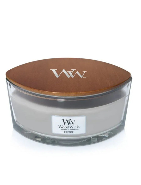 WoodWick Fireside Ellipse Ароматическая свеча с ароматом копченого дерева и яблочной кожуры Эллипс