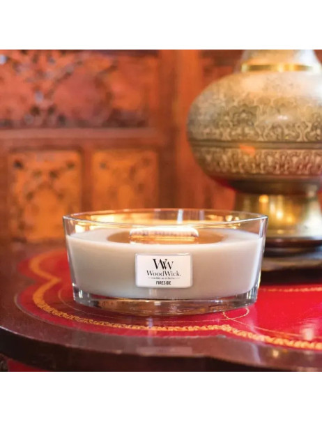 WoodWick Fireside Ellipse Ароматическая свеча с ароматом копченого дерева и яблочной кожуры Эллипс