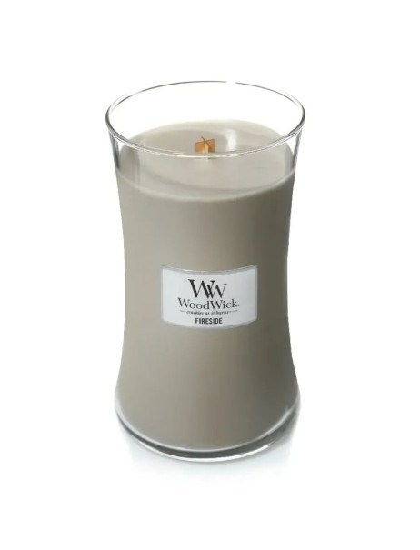WoodWick Fireside Large Ароматическая свеча с ароматом копченого дерева и яблочной кожуры Большая