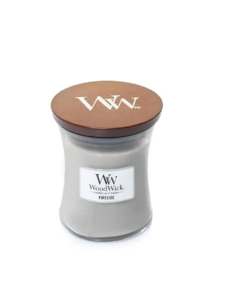 WoodWick Fireside Mini Ароматическая свеча с ароматом копченого дерева и яблочной кожуры Мини